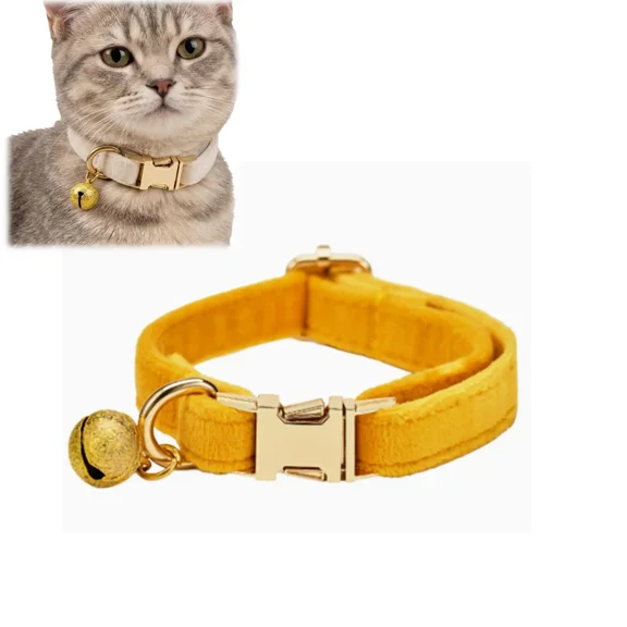 Cat Collar – Soft Adjustable Polyester Kitten Collar for Small to Medium Cats(wwx)