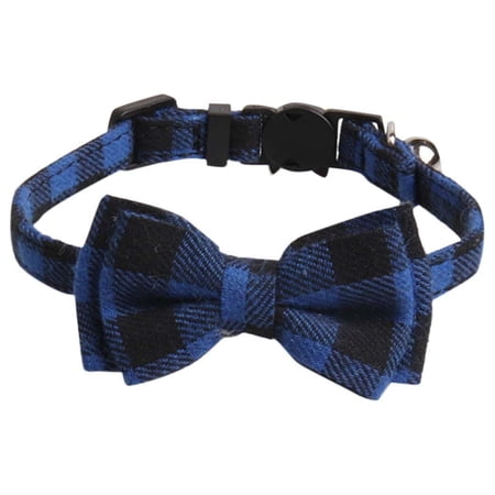 Cat Collar With Cute Bow Tie And Bell For Cats Adjustable Safety Plaid Collar Pet Supplies