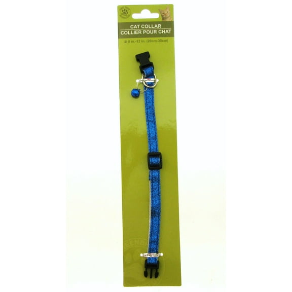 Cat Collar by Greenbrier Kennel Club  With Bell  Blue Sparkle!