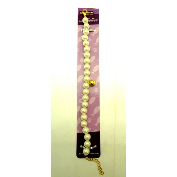 Cat Collar by Greenbrier Kennel Club With Bell Faux Pearl !