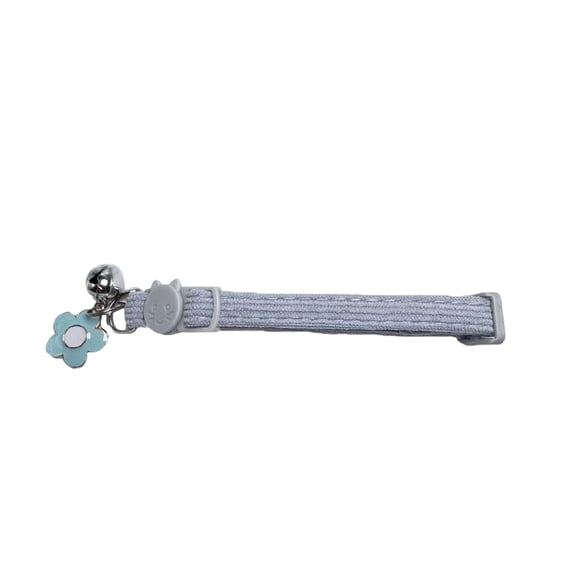 Cat Collar with Bell 12.5 Inch Light Blue Breakaway Cat Collar with Flower Charm Safety Buckle for Small Cats Kittens Everyday Pet Accessory 1 Pack