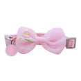 thumbnail image 1 of Cat Collar with Bow Tie and Bell Adjustable Breakaway Safety Floral Embroidery Soft Fabric for Kittens and Cats, Pink, 1 of 3