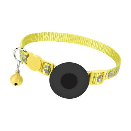 Cat Collar with Waterproof Holder Breakaway Safety Buckle Pets Collar Yellow
