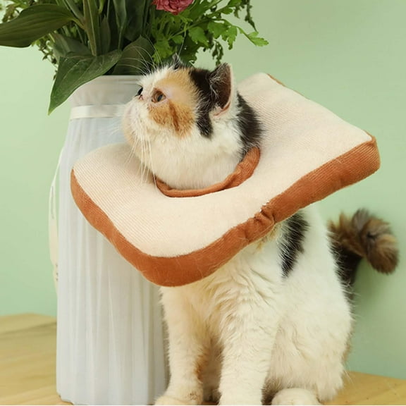 Cat Collars, Adjustable Protective Pets Collars, Soft Bread Shaped Neck Cone to Prevent Licking Paws, Wound for Cats, , Small Breeds Dogs M