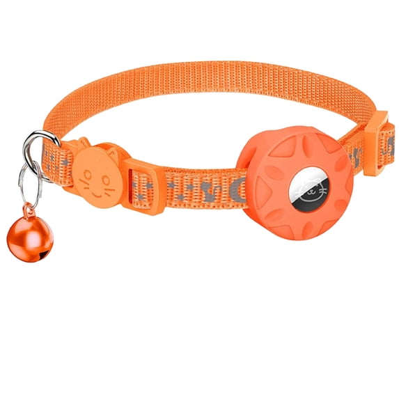 Cat Collars, Bell Polyester Breakaway Adjustable, For Small Pet Dog Puppies (Orange)