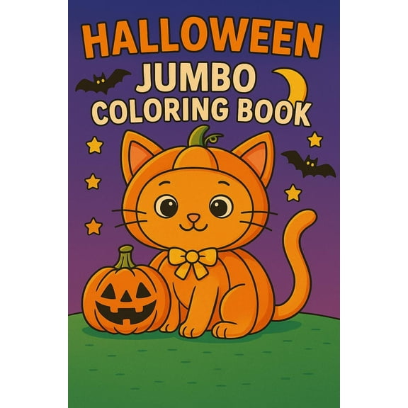 Cat Coloring Book For Spooky Fun Poster Decor For Living Room Bedroom Warm Present Vintage UNFRAMED Poster Size 12x18