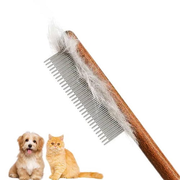 Cat Comb Detangling Flea And Removing Grooming Tool For And Adult Cats With Green Friendly Wood Handle