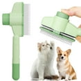 thumbnail image 1 of Cat Comb Dog Comb Pet Hair Removal Tool Flea Comb for Cats and Dog Lice Comb Cat Brush with Release Button Self-Cleaning with Long & Short Stainless Steel Metal Teeth for Shedding, 1 of 9