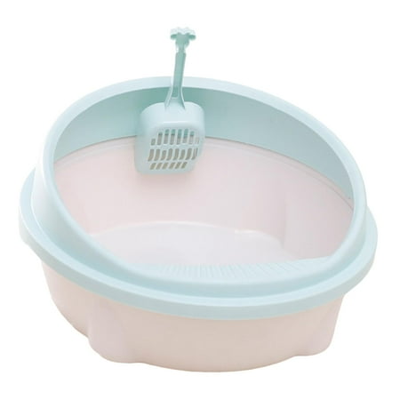 Cat Comfortable Privacy Walls Cat Sandbox Durable Pet Litter Tray green