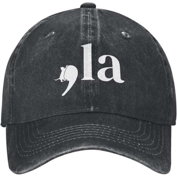 Cat Comma La Kamala Harris Baseball Cap Adjustable Personalized Adult Sports Hats Black