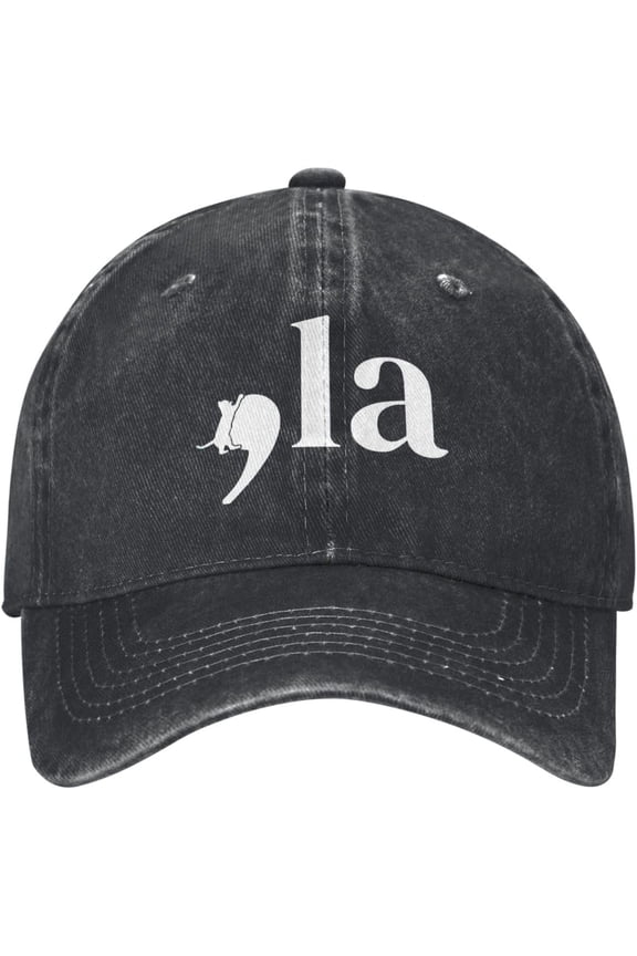 Cat Comma La Kamala Harris Baseball Cap Adjustable Personalized Adult Sports Hats Black