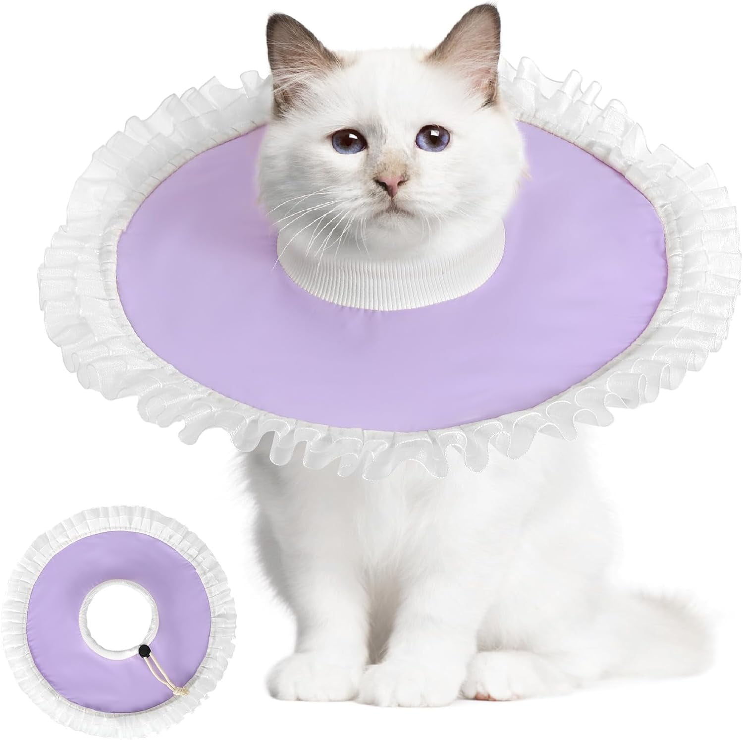 Cat Cone Adjustable Cat Recovery Collar Waterproof Soft Cat Collar to Stop Licking Lightweight Pet Cone for Cats After Surgery Flexible Cat E Collar for Kittens Anti Bite Wound Healing M Walmart