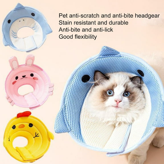 Cat Cone Collar Comfortable Prevents Biting Licking Adjustable Breathable Cat Collar for Post-Surgery or Injuries