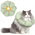 thumbnail image 1 of Cat Cone Collar,Cute Waterproof Cat Recovery Collar,Anti-Bite Lick Wound Healing Safety Elizabethan e Collar for Cats,Green Flower All-Season Style, 1 of 6