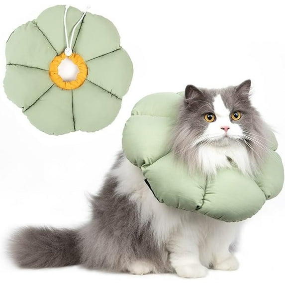 Cat Cone Collar,Cute Waterproof Cat Recovery Collar,Anti-Bite Lick Wound Healing Safety Elizabethan e Collar for Cats,Purple Flower All-Season Style…
