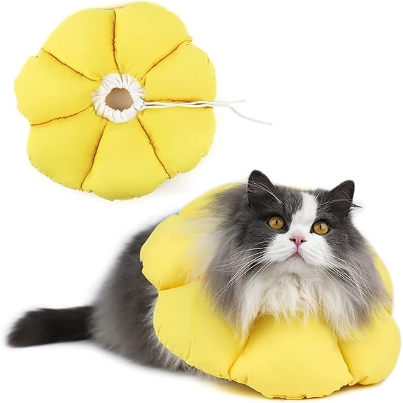 Cat Cone Collar,Cute Waterproof Cat Recovery Collar,Anti-Bite Lick Wound Healing Safety Elizabethan e Collar for Cats,Purple Flower All-Season Style…