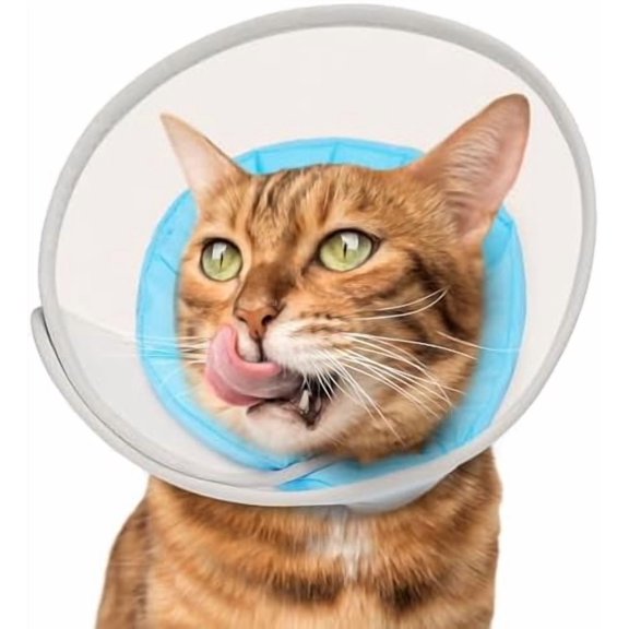 Cat Cone Collar Soft: Comfortable Waterproof Mesh Recovery Cone After Surgery to Stop Licking and Scratch, Alternative to Plastic Elizabeth Head/Neck Cone Blue,S