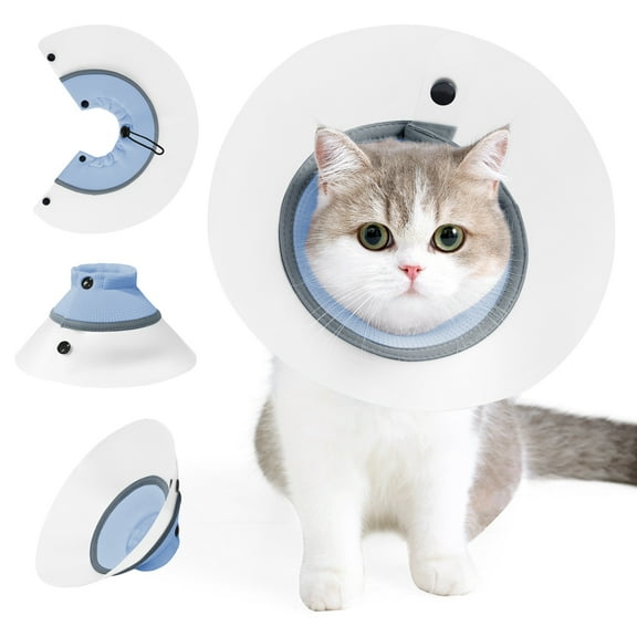 Cat Cone Collar Soft Comfortable Waterproof Recovery Cone After Surgery to Stop Licking and Scratch, Plastic Kittens Elizabeth Head/Neck Cone