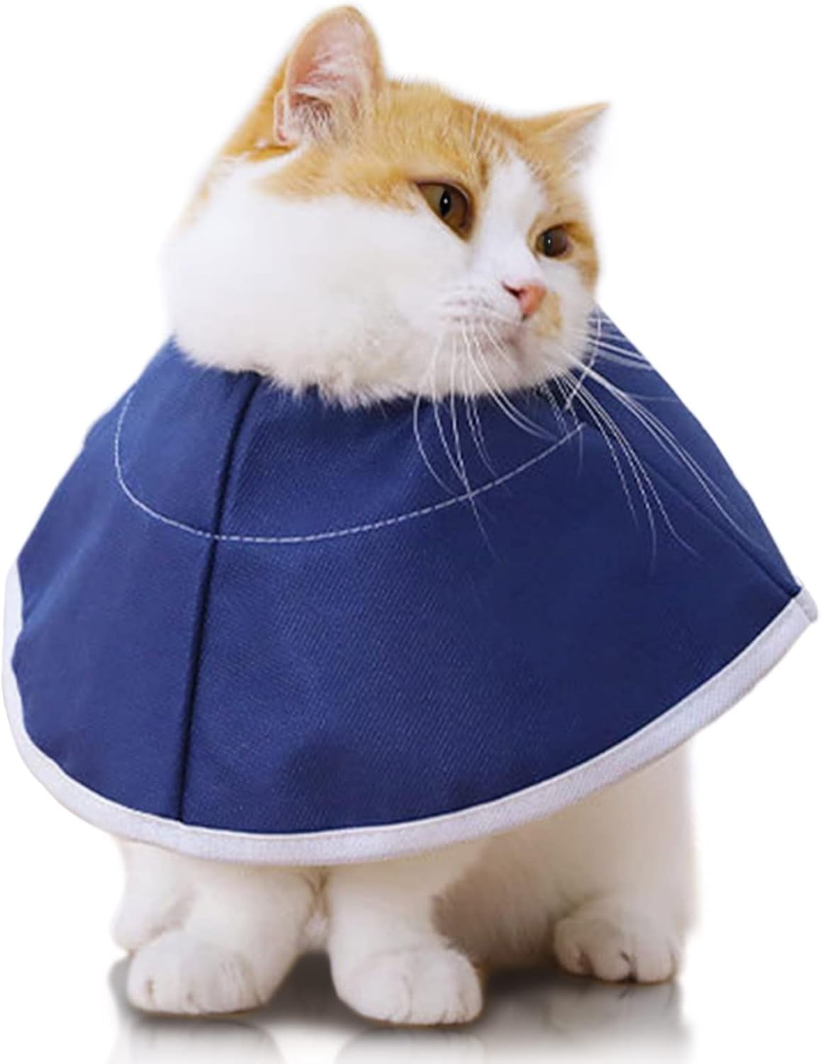 Cat Cone Collar, Soft Nonwoven Fabric Elizabethan Collar, Adjustable Recovery Pet Cone ECollar