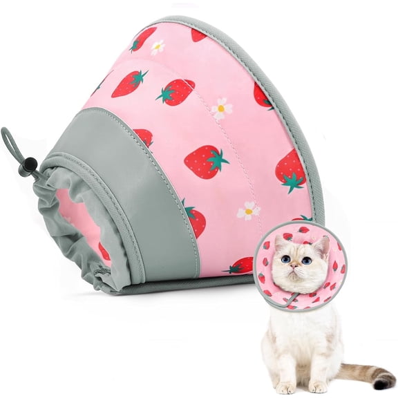 Soft Cat Cone Collar to Prevent Licking, Adjustable Foldable Lightweight Recovery Cone for All Cats & Kittens, Post-Surgery Alternative