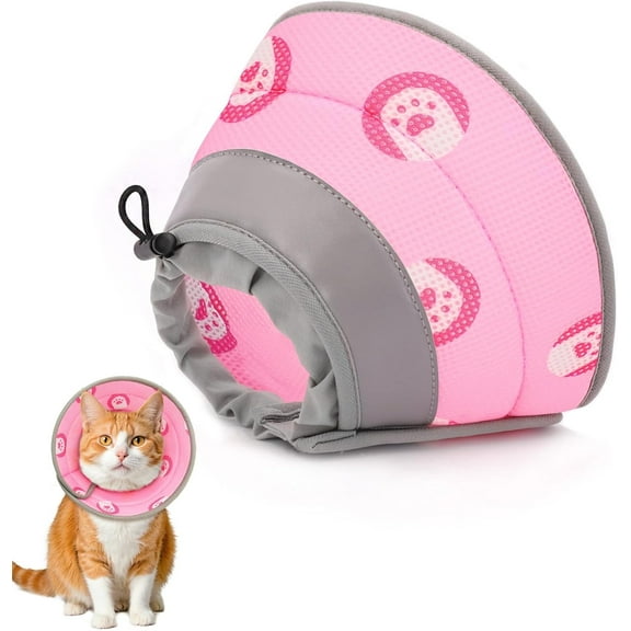 Cat Cone Collar Soft to Stop Licking After Surgery Cat Recovery Collar for Small Large Cats Adjustable Elizabethan Collar(L)