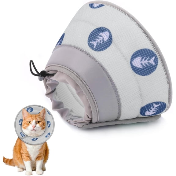 Cat Cone Collar Soft to Stop Licking After Surgery Cat Recovery Collar for Small Large Cats Adjustable Elizabethan Collar