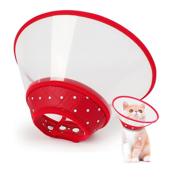 Cat Cone Collar Soft to Stop Licking, Cat Recovery E Collar for Small Large Cats, Cat Neck Cone Alternative for Cats Kittens,RedS