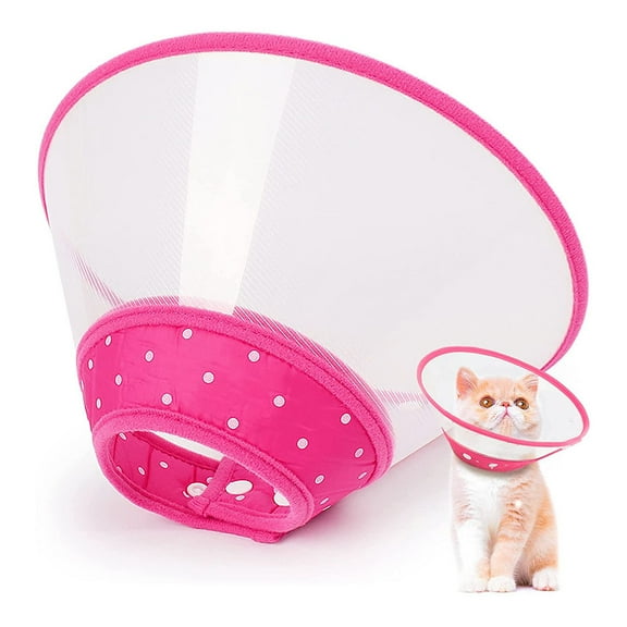 Cat Cone Collar Soft to Stop Licking, Cat Recovery E Collar for Small Large Cats, Cat Neck Cone Alternative for Cats Kittens,rose redS