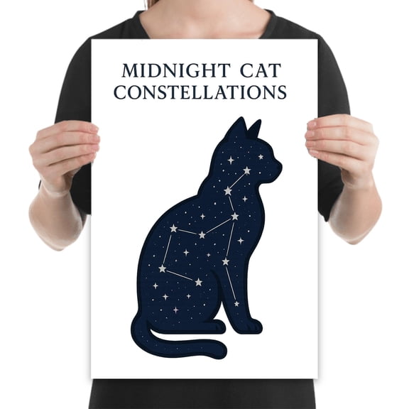 Cat Constellation Art - Bedroom or Nursery Decor - 13x19 Poster Print