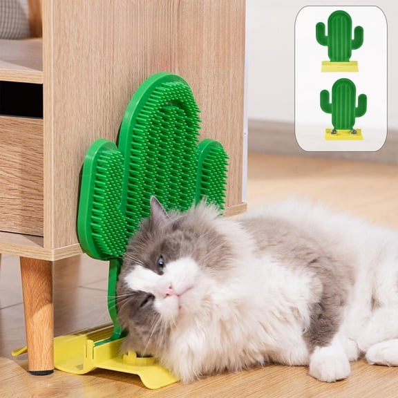 Cat Corner Cactus-shaped Scratcher with Bristles – Space-Saving 90° Angle Scratching Post for Furniture Protection & Cat Anxiety Relief, Green