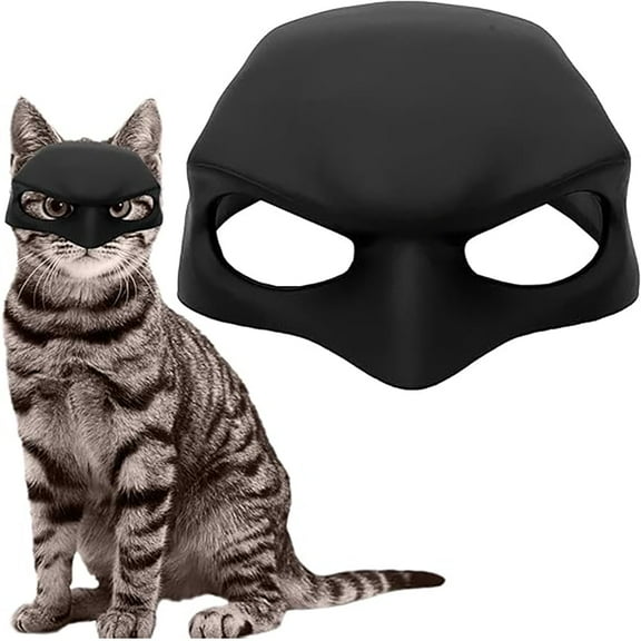 Cat Cosplay Bat Mask,Halloween Decoration Gift for Cat,Funny Cat Costumes Accessories,Reusable Pet Superhero Accessory for Halloween and Photos