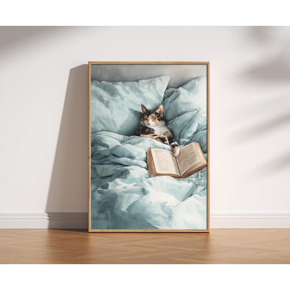 Read Book Cc Cat Cosy Reading Asleep In Bed Calming Cute Cat Relaxed Peaceful Love ...