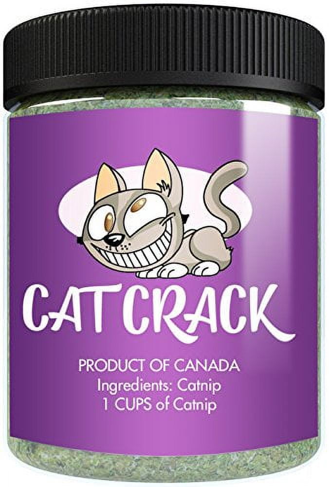 Cat Crack Catnip, Zoomie-Inducing Cat Nip Blend, North American Made & 100% Natural, Safe & Non-Addictive Catnip Treats for Supplement Catnip Toys, Catnip Spray, & Cat Accessories (1 Cup)
