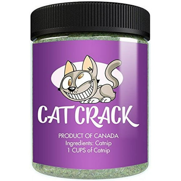 Cat Crack Catnip, Zoomie-Inducing Cat Nip Blend, North American Made & 100% Natural, Safe & Non-Addictive Catnip Treats for Supplement Catnip Toys, Catnip Spray, & Cat Accessories (1 Cup)