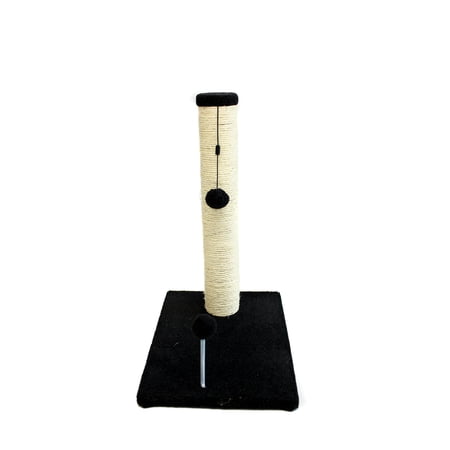 Cat Craft 20 inch Sisal Scratching Post (Charcoal Fleece 12x16 Base)