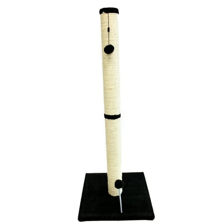 Cat Craft 40 inch Sisal Scratching Post (Charcoal Fleece 16x16 Base)