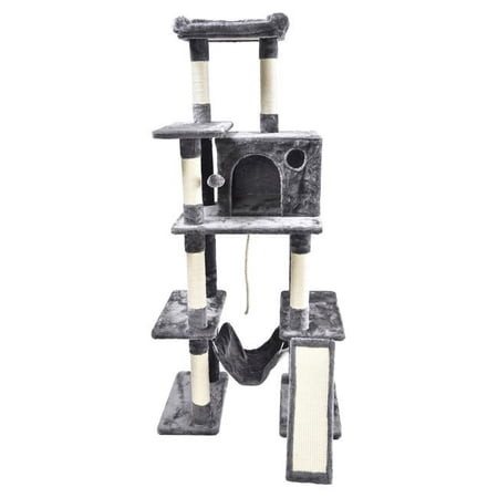 Cat Craft 40537 Unisex 7-Level Plush & Sisal Cat Activity Tree Toys, Gray - Large