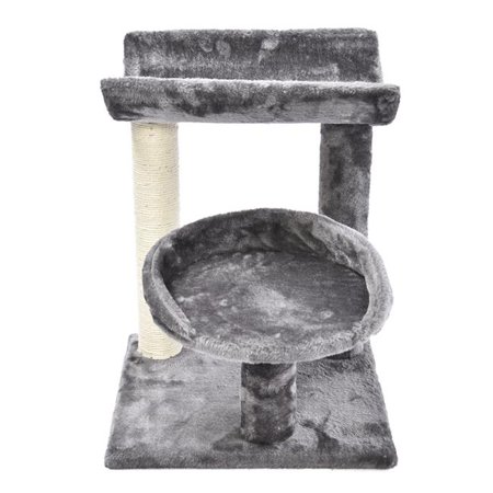 Cat Craft 40538 Unisex 3- Level Plush Scratch & Lounge Cat Tree Habitat, Gray - Small