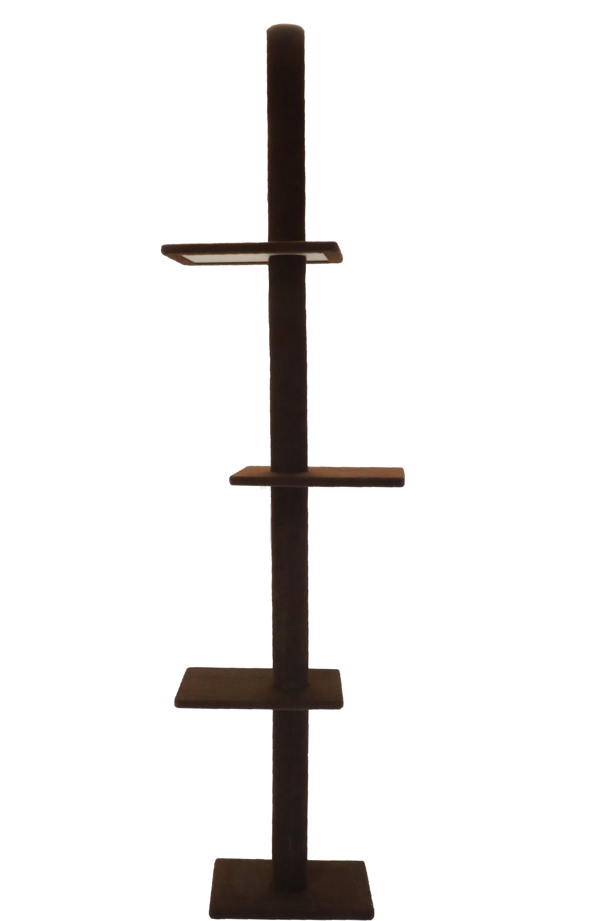 Dark Brown 3-Level Floor-to-Ceiling Cat Tree with Sisal Posts