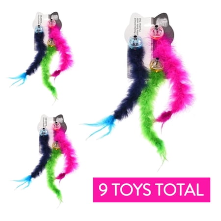 Cat Craft EK QC Feather Tail Jingle Balls (9 Total)