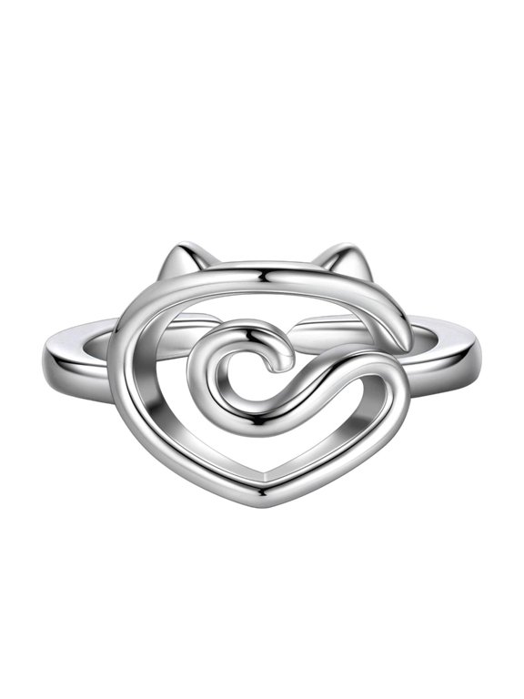 Cat Crochet Loops Rings Metal Yarn Guide Rings Fashionable Jewelry Finger Holder Fashionable Ornament for Craft Lovers