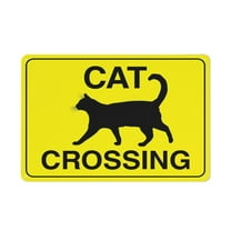 Cat Crossing Sign Rust Free Easy To Read & Sturdy Keep Out Outdoor Metal Signs For Home Farm Yard (Aluminum) Size: 8 x 12 inch