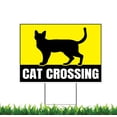thumbnail image 1 of Cat Crossing Yard Sign, Double Sided, H-Stake Included, v2, 1 of 9