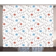 thumbnail image 1 of Ambesonne Cat Curtains 2 Panel Set, Animal Paws Yarn Threads, 108" x 108", Pale Blue Coral Brown, 1 of 3
