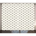 thumbnail image 1 of Ambesonne Cat Curtains 2 Panel Set, Checkered with Paw Prints, 108" x 84", Cream Black, 1 of 3
