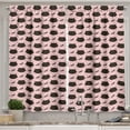 thumbnail image 1 of Cat Curtains 2 Panels Set, Dark Head Silhouettes Hand Writing and Dots Girlish Kids Design Sweet Abstract, Window Drapes for Living Room Bedroom, 55W X 39L Inches, Coral Seal Brown, by Ambesonne, 1 of 3