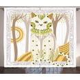 thumbnail image 1 of Ambesonne Cat Curtains 2 Panel Set, Magic Kitty Ornate, 108" x 63", Multicolor, 1 of 2