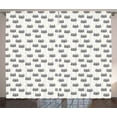 thumbnail image 1 of Ambesonne Cat Curtains 2 Panel Set, Hipster Kitties Glasses, 108" x 90", Yellow White Grey, 1 of 3
