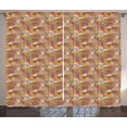 thumbnail image 1 of Ambesonne Cat Curtains 2 Panel Set, Psychedelic Comic Mascots, 108" x 90", Multicolor, 1 of 3