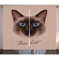 thumbnail image 1 of Ambesonne Cat Curtains 2 Panel Set, Domestic Animal Siamese Cat, 108" x 96", Multicolor, 1 of 3